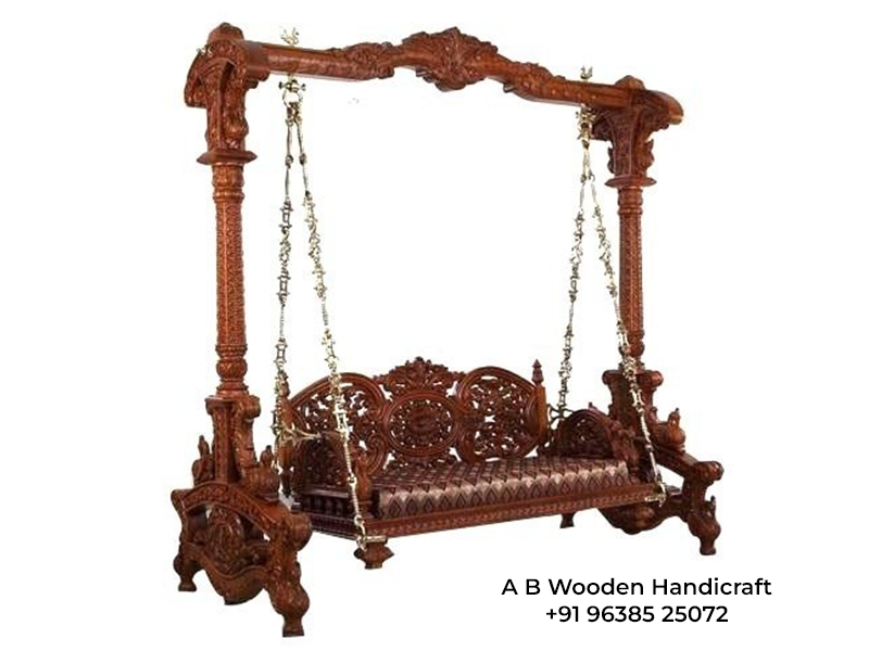 Indoor Wooden Carved Swing